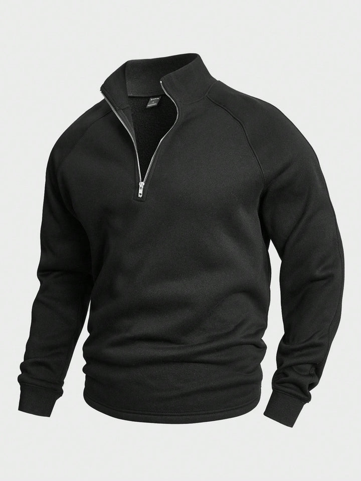 Men's Casual Pullover with Half Zipper