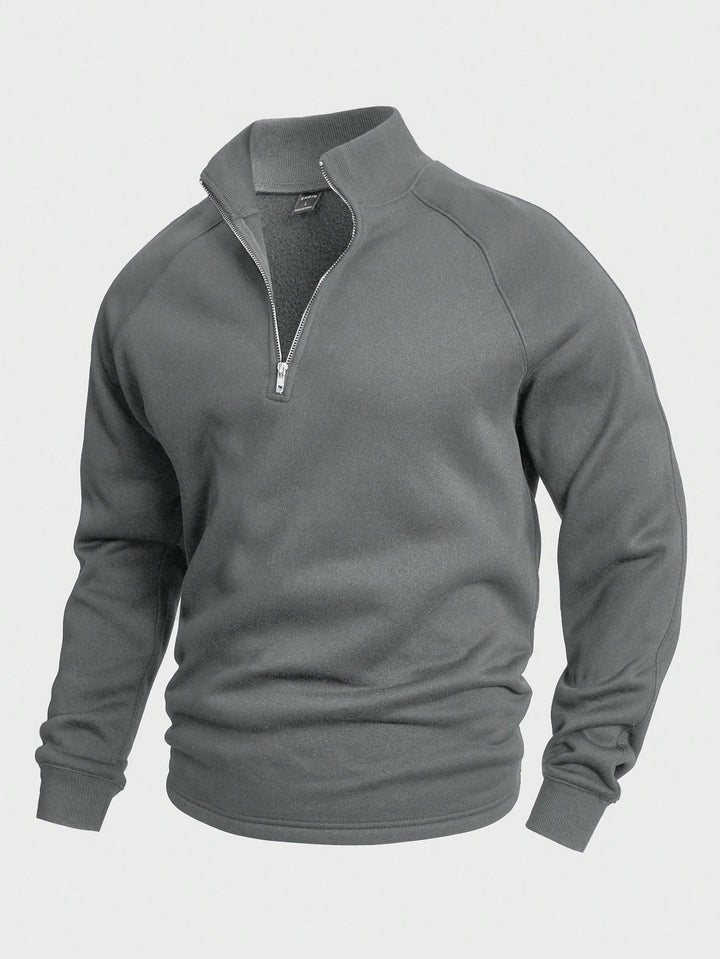 Men's Casual Pullover with Half Zipper