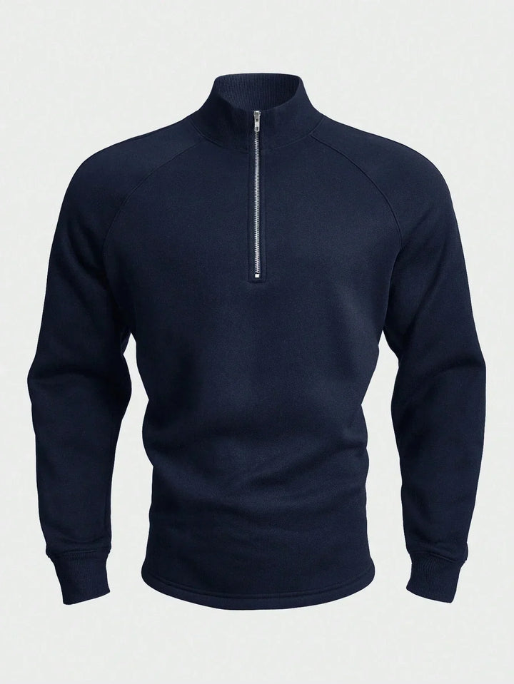 Men's Casual Pullover with Half Zipper