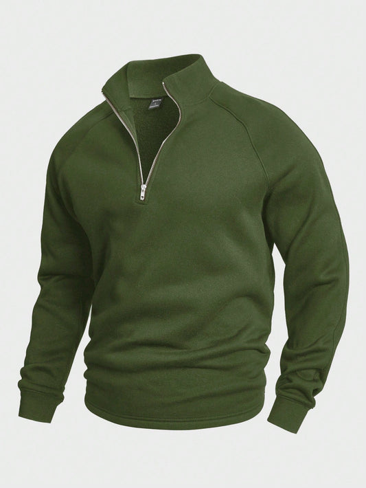 Men's Half Zip Pullover with Relaxed Fit for Everyday Winter