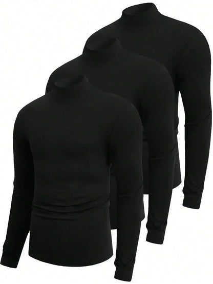 Herren-Rollkragenpullover im 3er-Pack - Weiche Winterstrickmode
