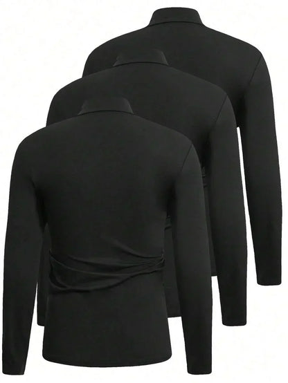Herren-Rollkragenpullover im 3er-Pack - Weiche Winterstrickmode