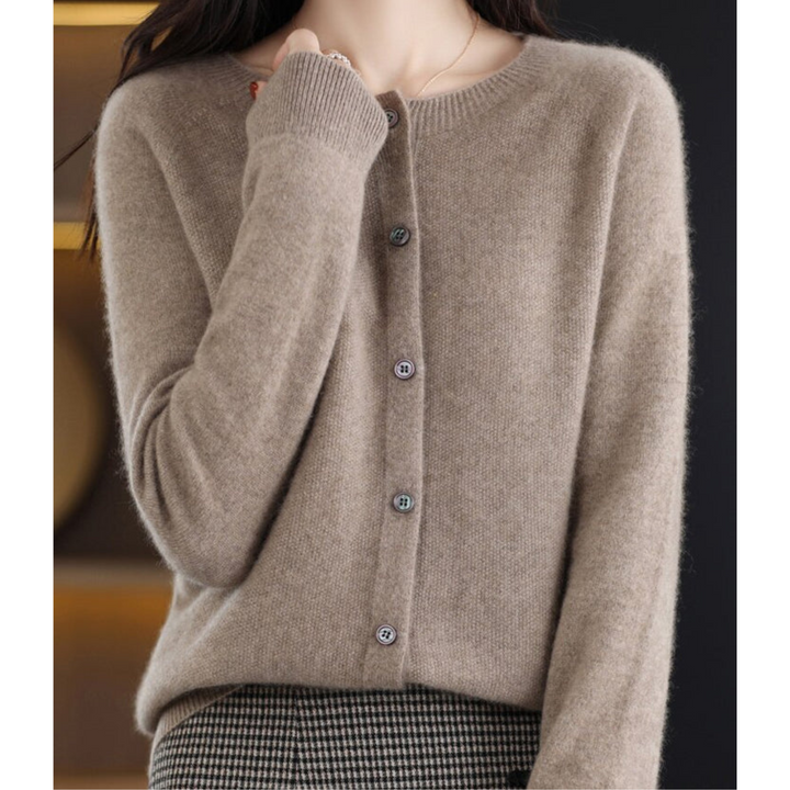 Women's Classic Round Neck Cardigan | Timeless Fashion Essential