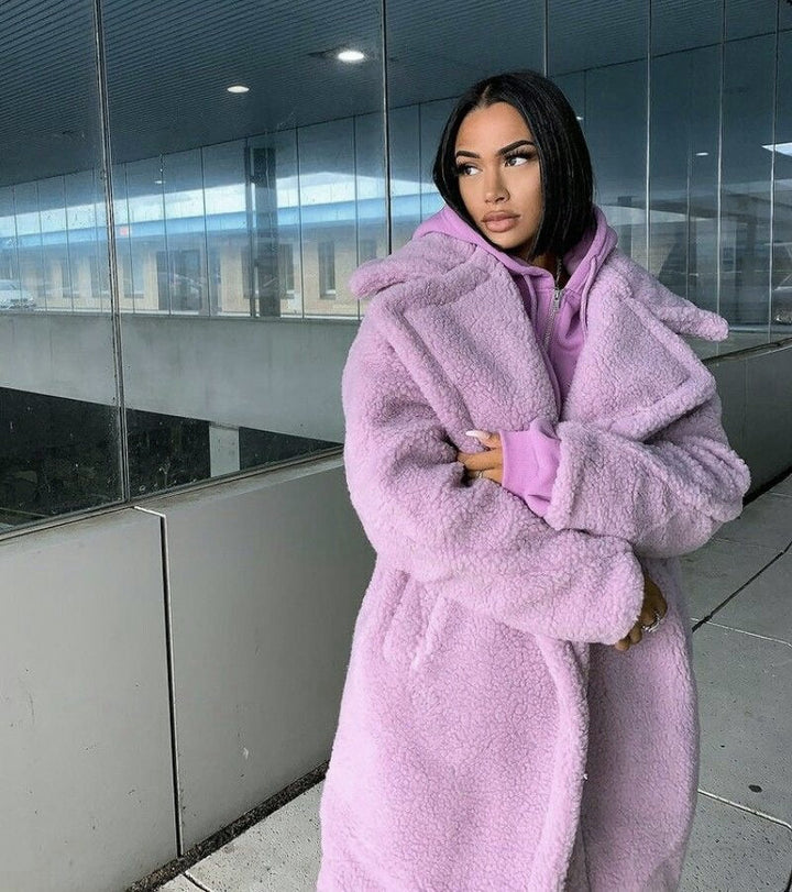 Women's Long Teddy Coat