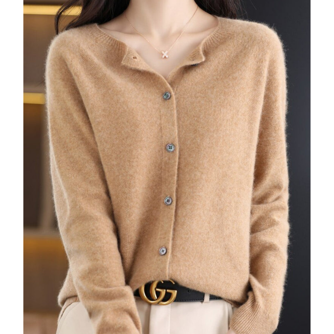 Women's Classic Round Neck Cardigan | Timeless Fashion Essential