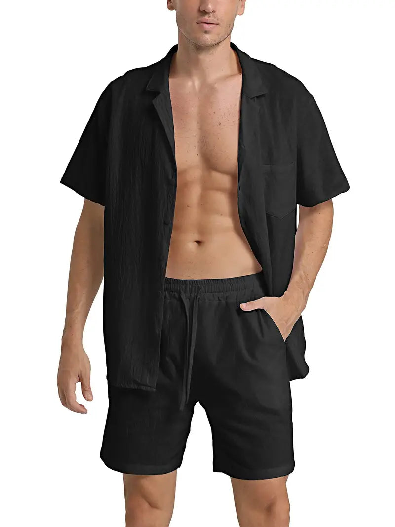 John | Men's Breathable Linen Shirt and Pants Set