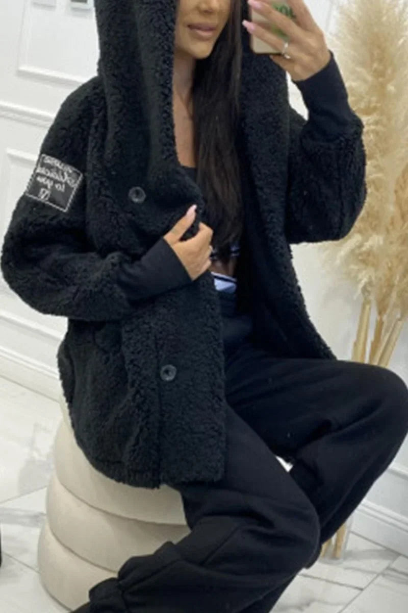 Women's Cozy Plush Hoodie Jacket