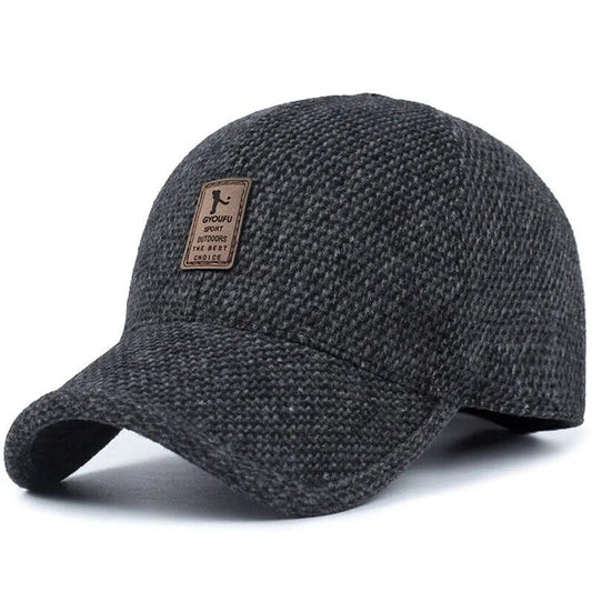 Men's Winter Hat with Ear Protection and Adjustable Snapback