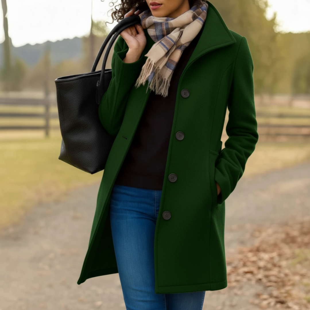 Women's Classic Mid-Length Button Coat