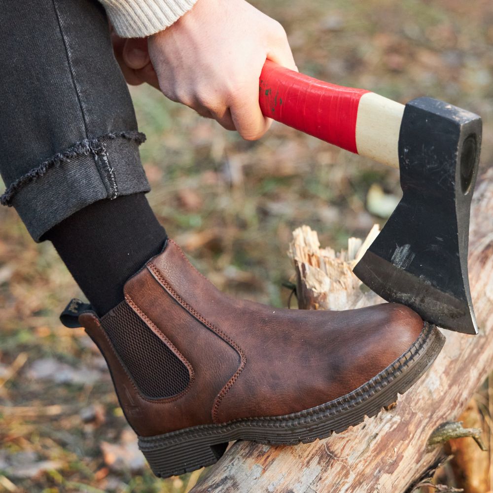 Men's Steel Toe Work Boots with Classic Design