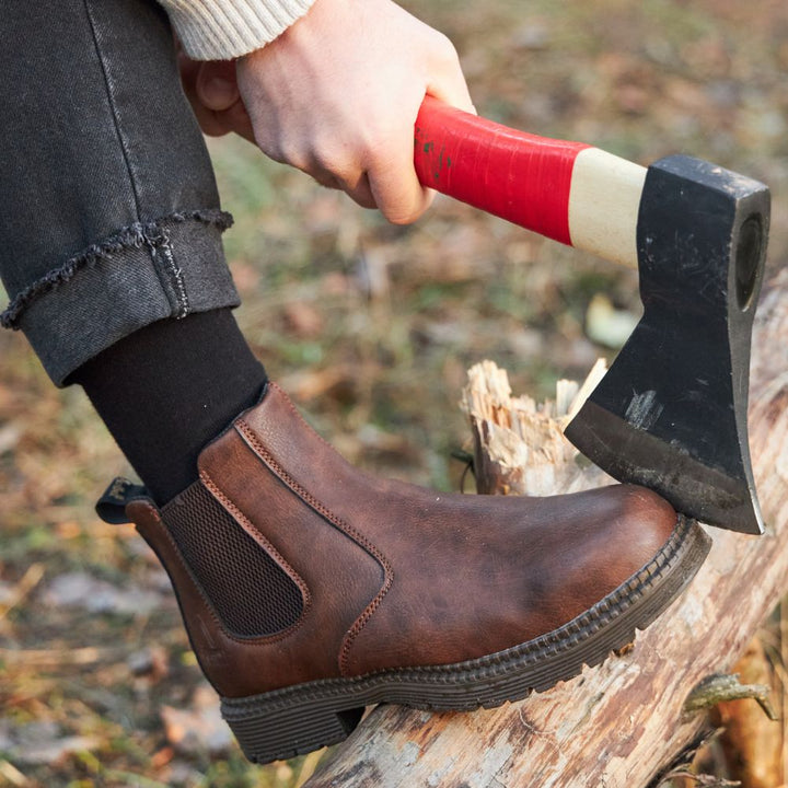 Men's Steel Toe Work Boots with Classic Design