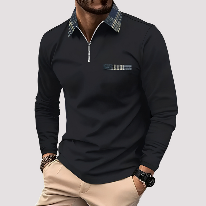 Aidan | Men's Stylish Long-Sleeve Polo Shirt