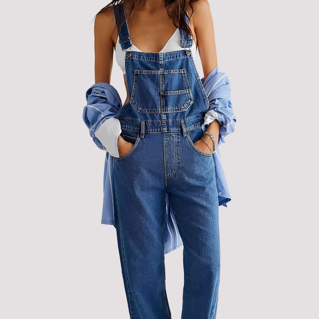 Women's Casual Loose Denim Jumpsuit