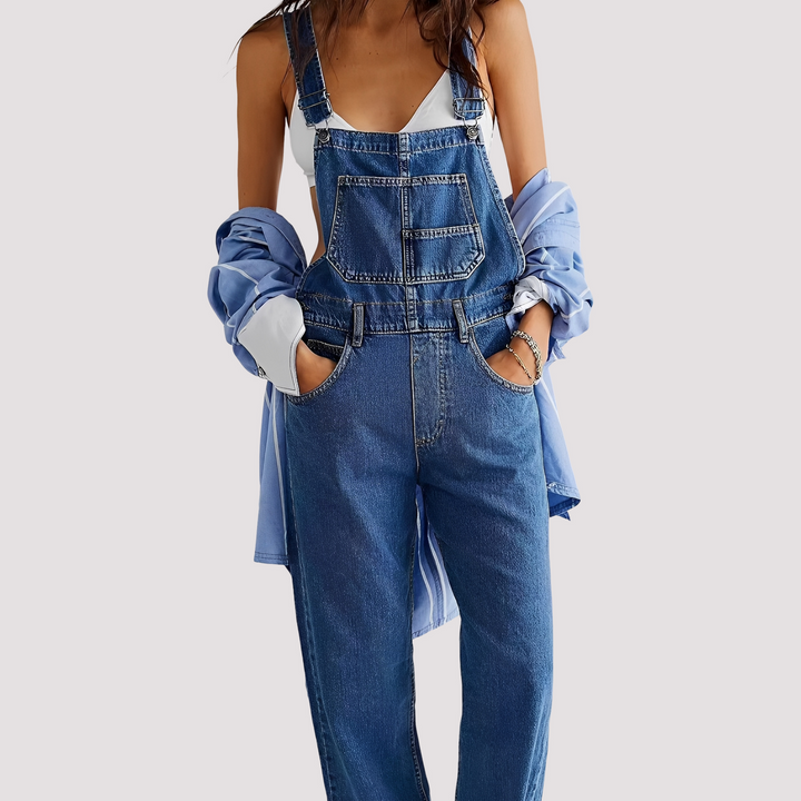 Women's Casual Loose Denim Jumpsuit
