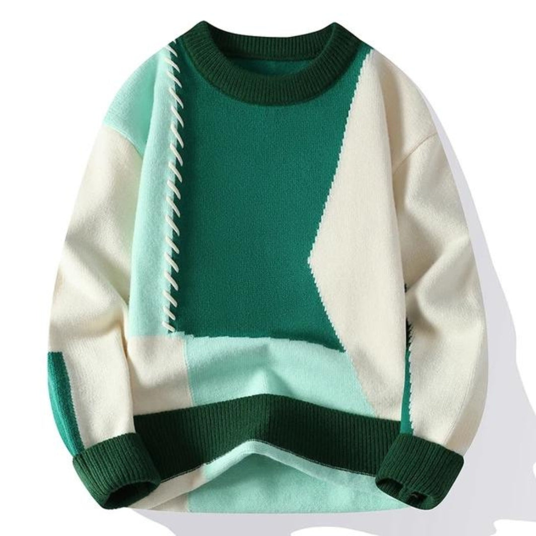 Men's Cozy Patchwork Knit Sweater