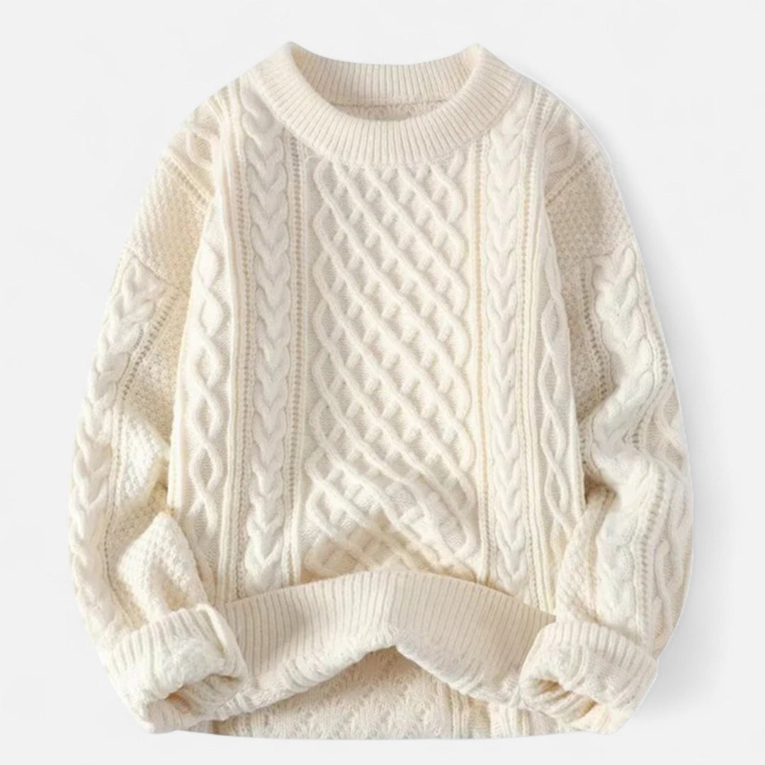 Women's Cable Knit Sweater | Round Neck Design