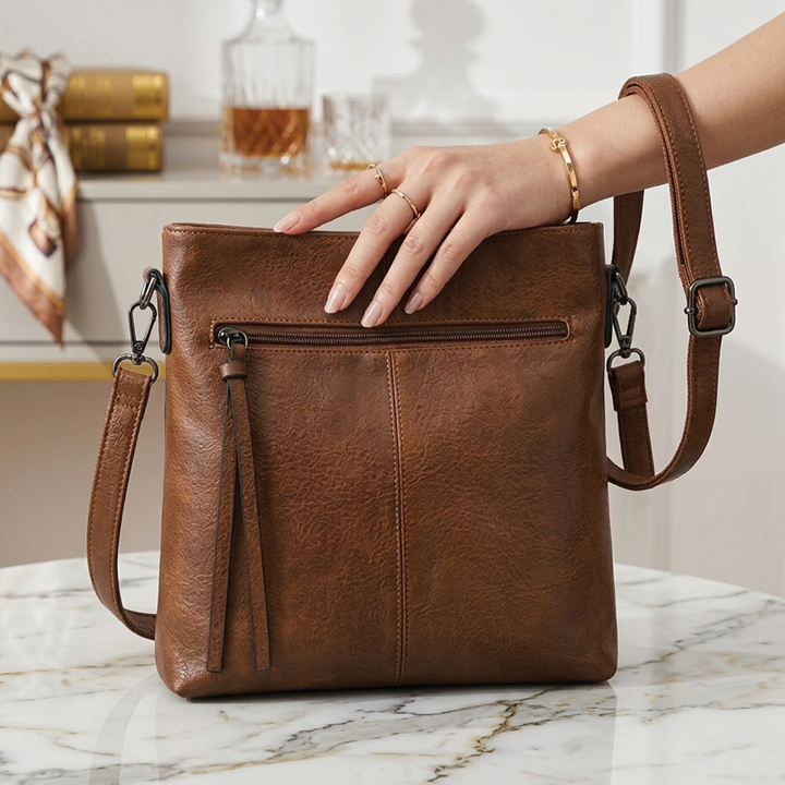 Anna | Women's Vegan Leather Slim Crossbody Bag