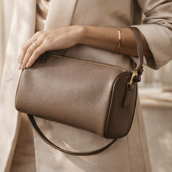 Angela | Women's Shoulder Leather Baguette Handbag