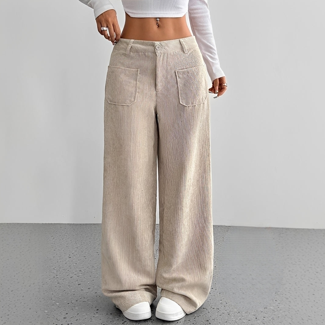 Isabelle | Women's High-Waisted Corduroy Trousers