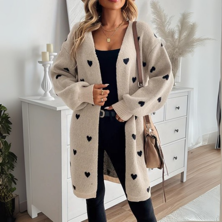 Women's Heart Pattern Cardigan
