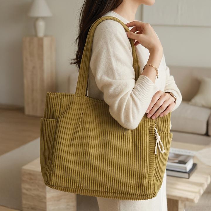 Aubrey | Women's Corduroy Tote Bag