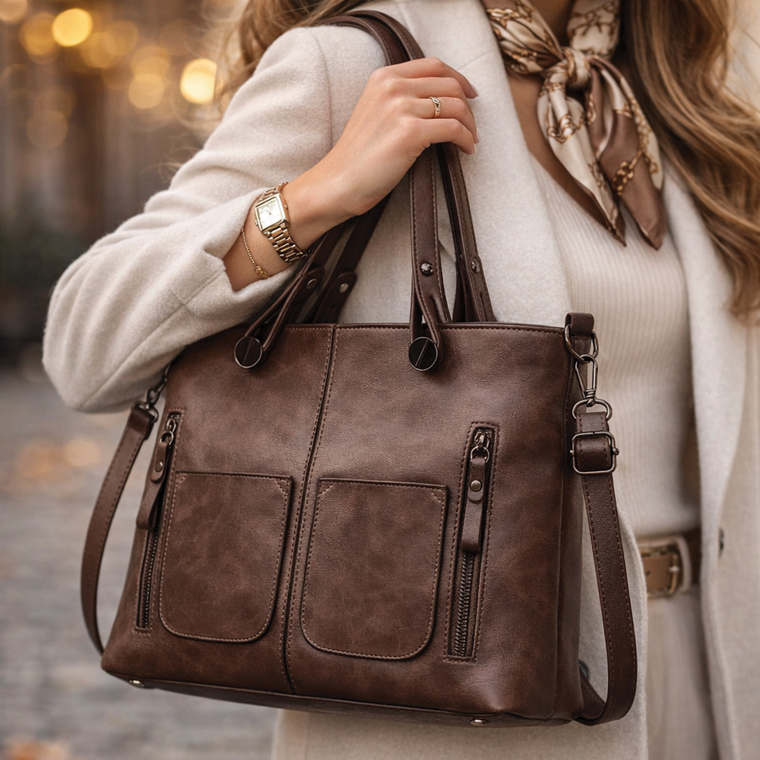 Delilah | Women's Vegan Leather Structured Tote Bag