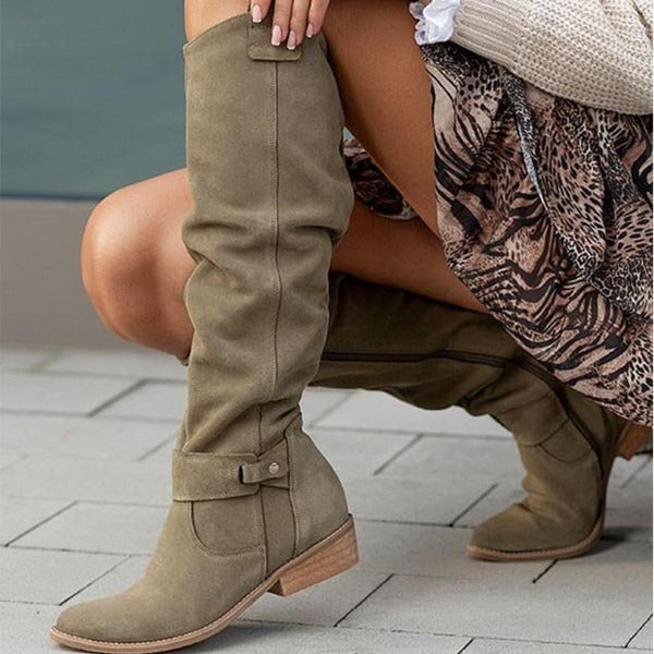 Women's Elegant Low Heel Knee-High Boots