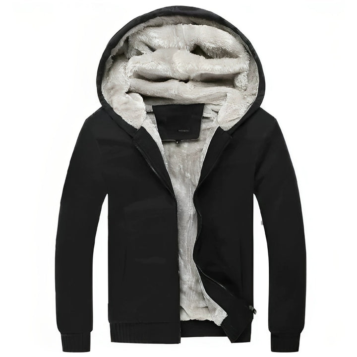 Men's Zip Up Hooded Sweatshirt and Fluffy Vest Combo