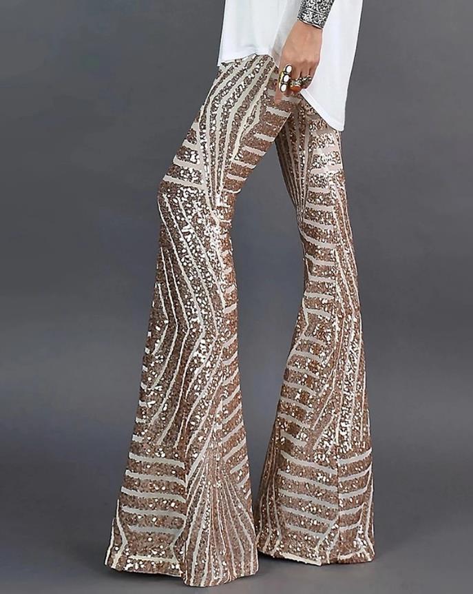 Women's Flared Sequin Pants for a Glamorous Look