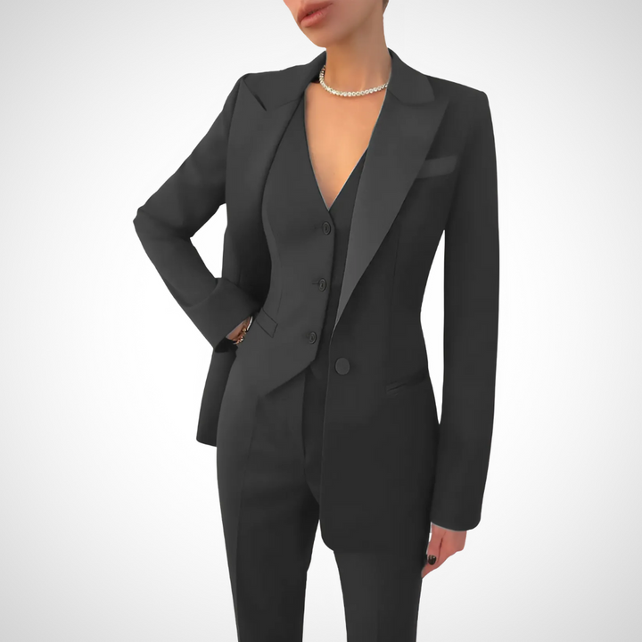 Women's Elegant Tailored Three-Piece Suit Set | Chic Style