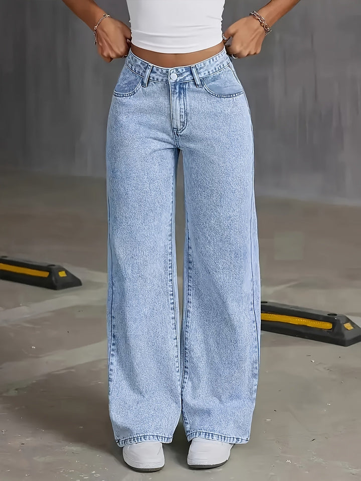 Women's Stylish Wide Leg Trousers in Red