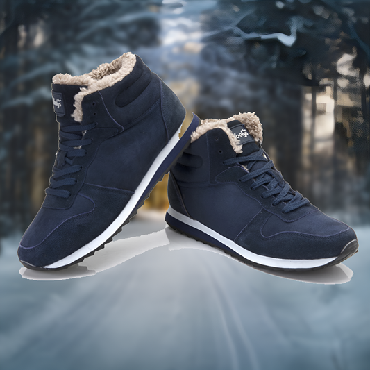Women's Suede Winter Boots with Wool Lining and Rubber Sole