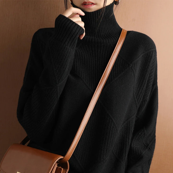 Women’s Stylish Roll Knitted Jumper for a Chic Look