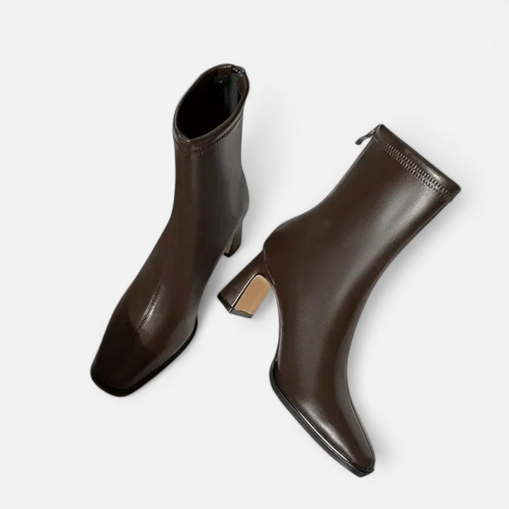 Women's Vintage Ankle Boots with Square-Toe Style