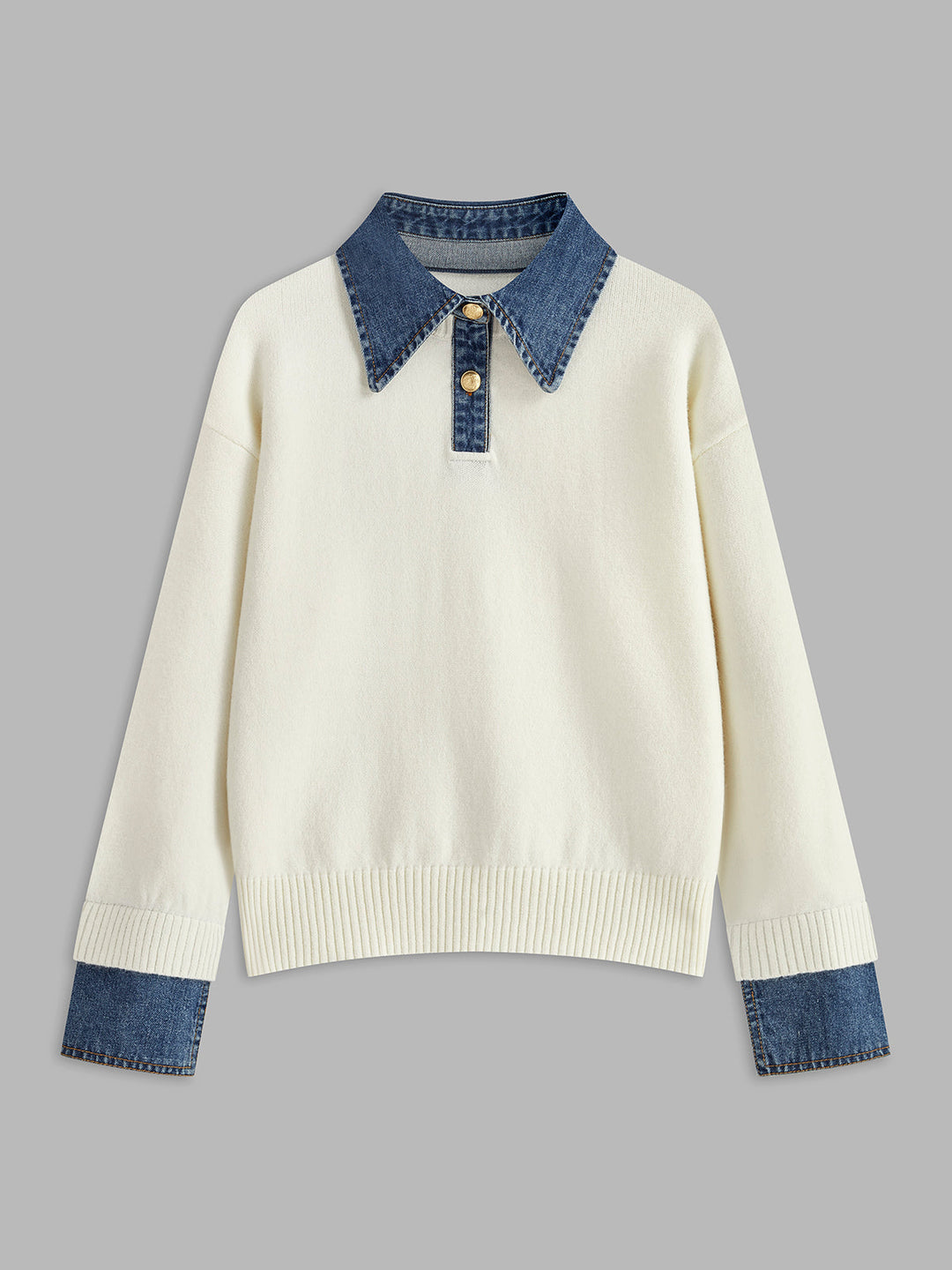 Women's 2-in-1 Panel Lapel Sweater
