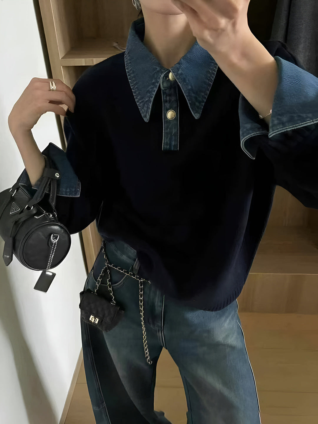 Women's 2-in-1 Panel Lapel Sweater