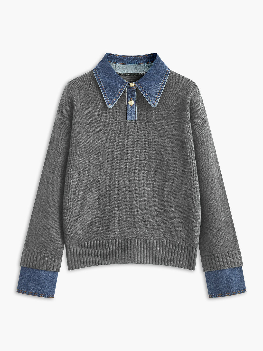 Women's 2-in-1 Panel Lapel Sweater