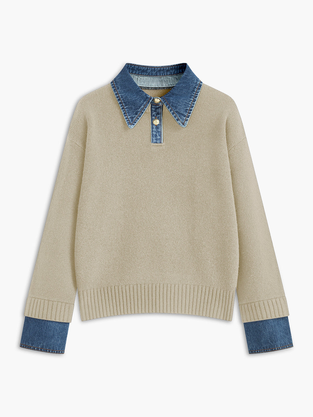 Women's 2-in-1 Panel Lapel Sweater
