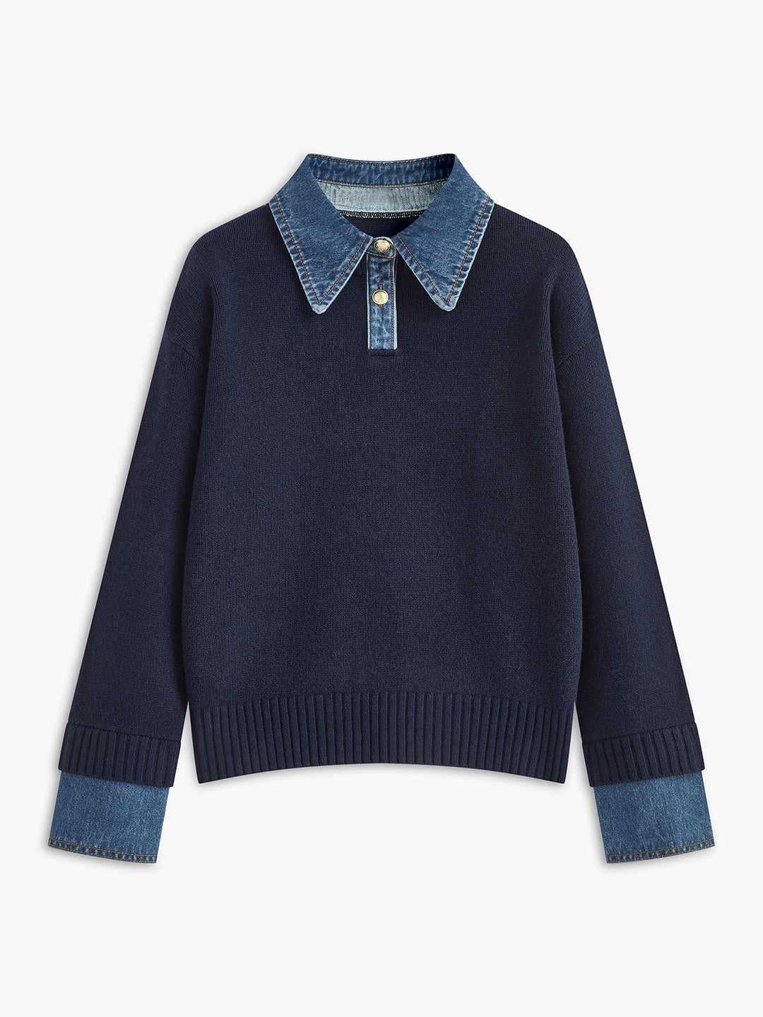 Women's 2-in-1 Panel Lapel Sweater