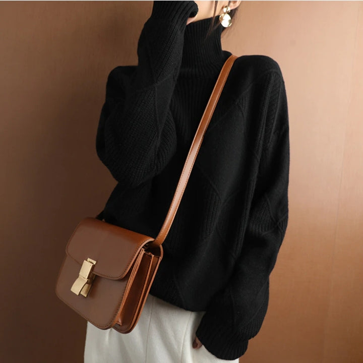 Women’s Stylish Roll Knitted Jumper for a Chic Look