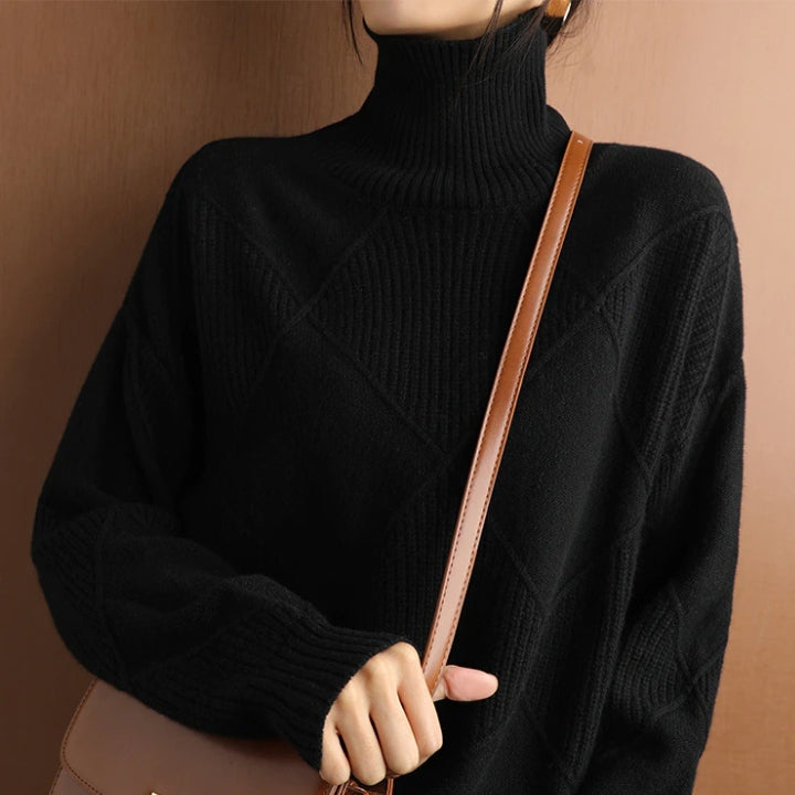Women’s Stylish Roll Knitted Jumper for a Chic Look
