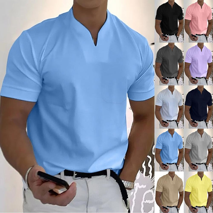 Liam | Men's Elegant Casual Short Sleeve V-neck T-shirt for Comfort and Style