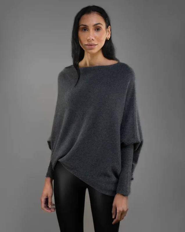 Women's Off-Shoulder Knit Top with Swing Collar | Elegant Style