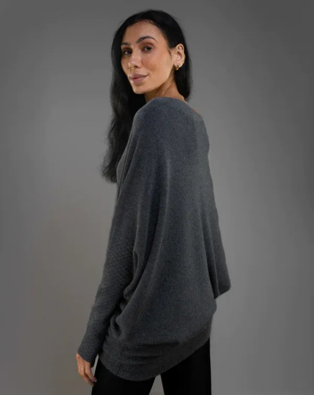 Women's Off-Shoulder Knit Top with Swing Collar | Elegant Style