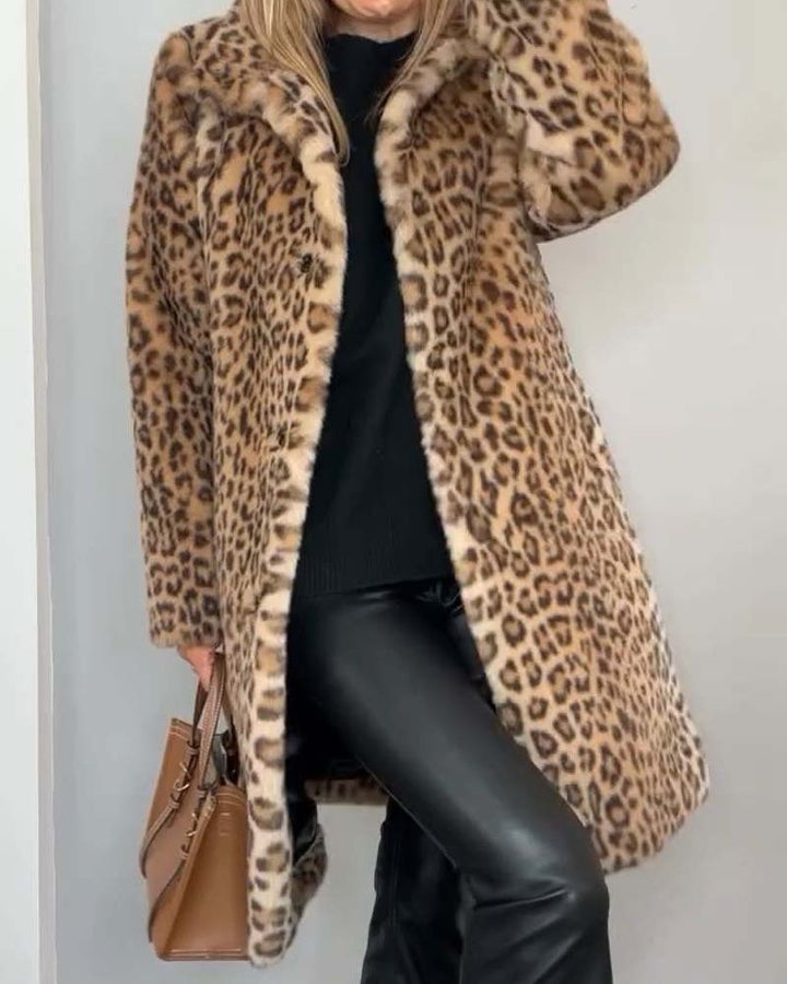 Women's Long Leopard Print Coat
