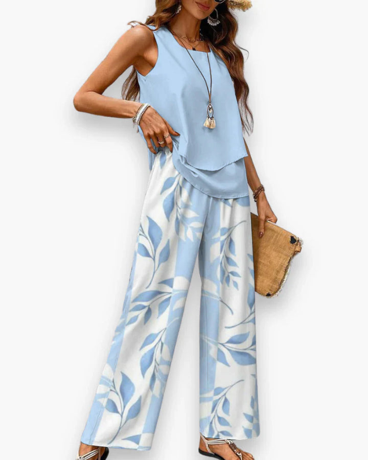 Women's Elegant Fluid Two-Piece Outfit Set