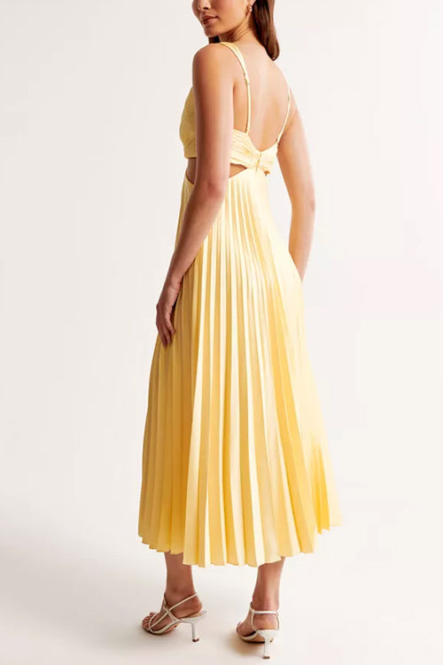 Valen | Women's Elegant V-Neck Pleated Dress