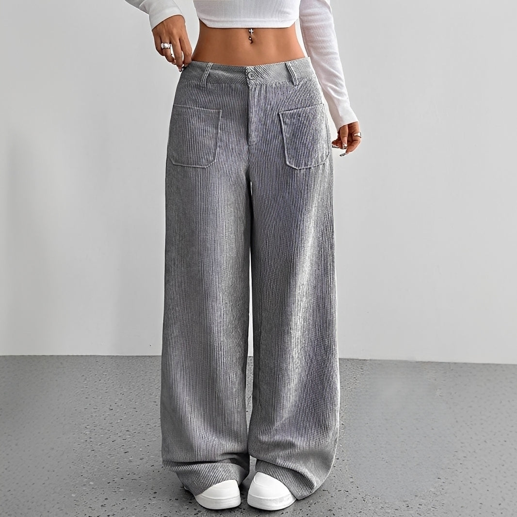 Isabelle | Women's High-Waisted Corduroy Trousers