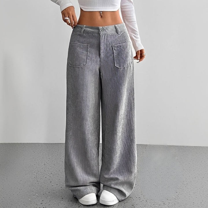 Isabelle | Women's High-Waisted Corduroy Trousers