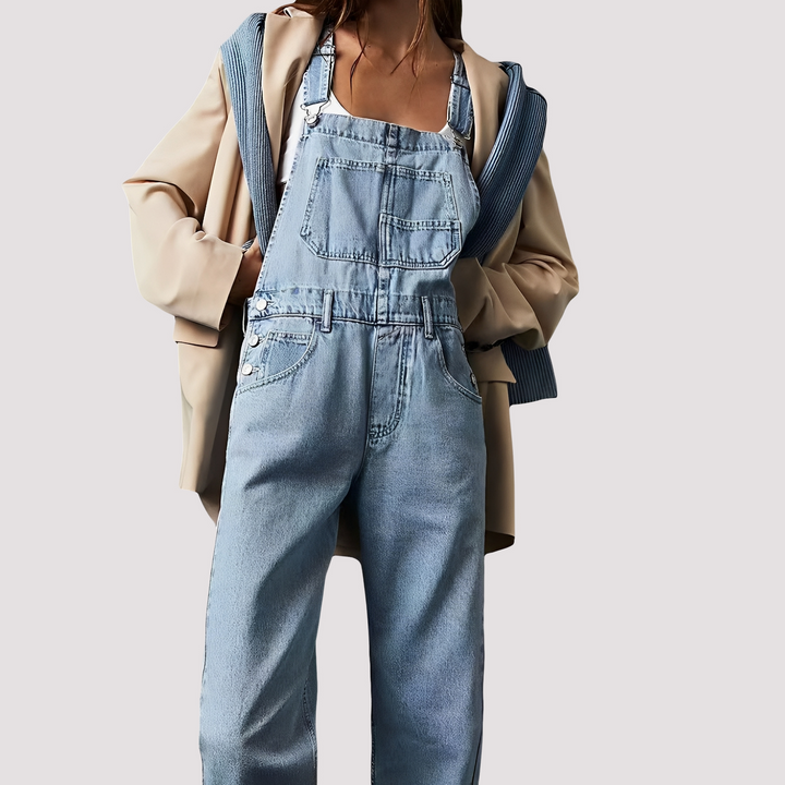 Women's Casual Loose Denim Jumpsuit